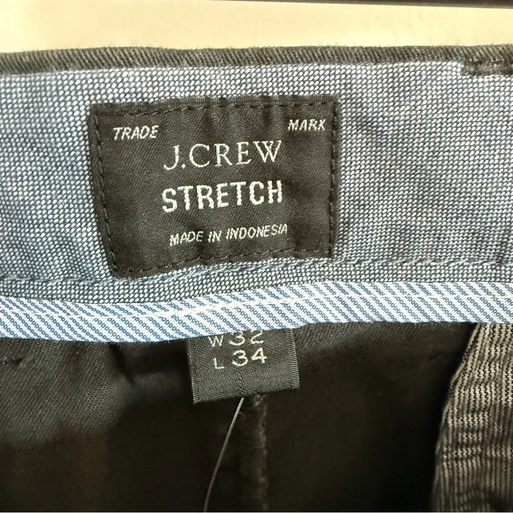 J. Crew Men 484 Slim-Fit Stretch Chino Pants Faded Black Straight Leg 32/34 NWT